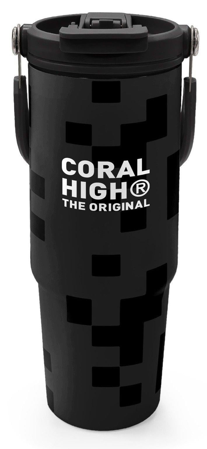 Coral High 900 ml Erkek Çocuk Siyah Blok Desenli Çelik Termos /Matara - 38720