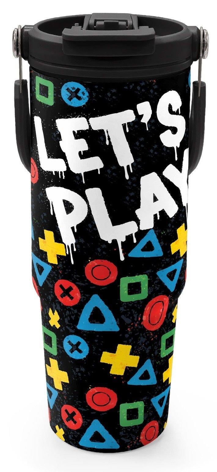 Coral High 900 ml Erkek Çocuk Siyah Çok Renkli Lets Play Baskılı Çelik Termos /Matara - 38728