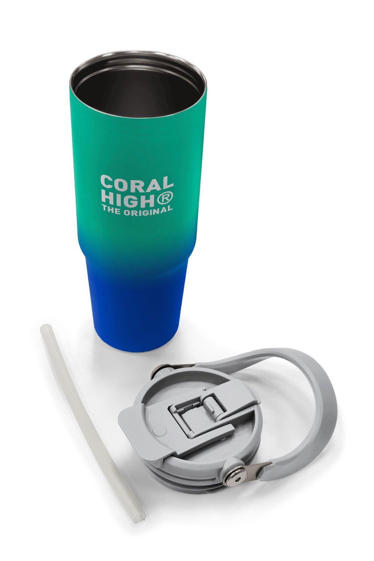 Coral High 900 ml Erkek Çocuk Yeşil Saks Renk Geçişli Çelik Termos /Matara - 38725