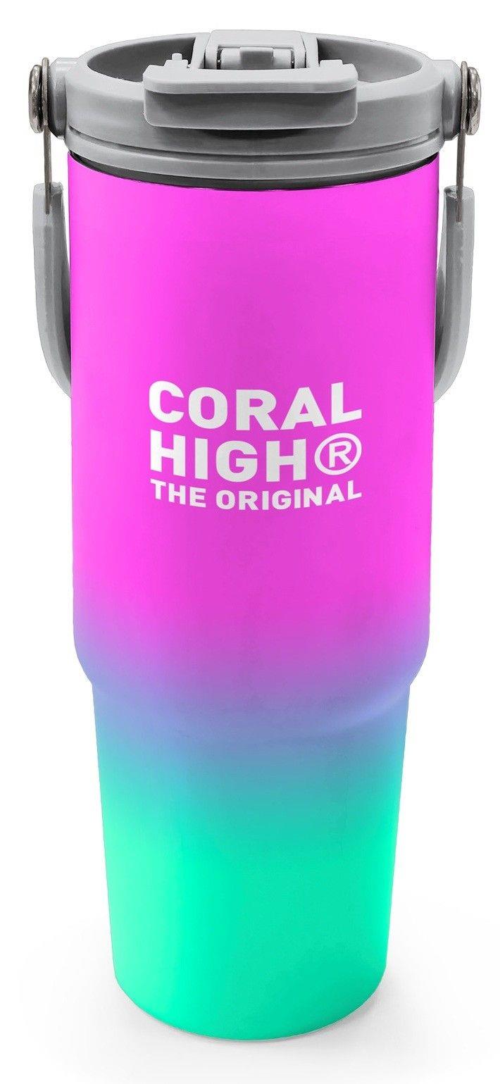 Coral High 900 ml Kız Çocuk Pembe Su Yeşili Renk Geçişli Çelik Termos /Matara - 38724