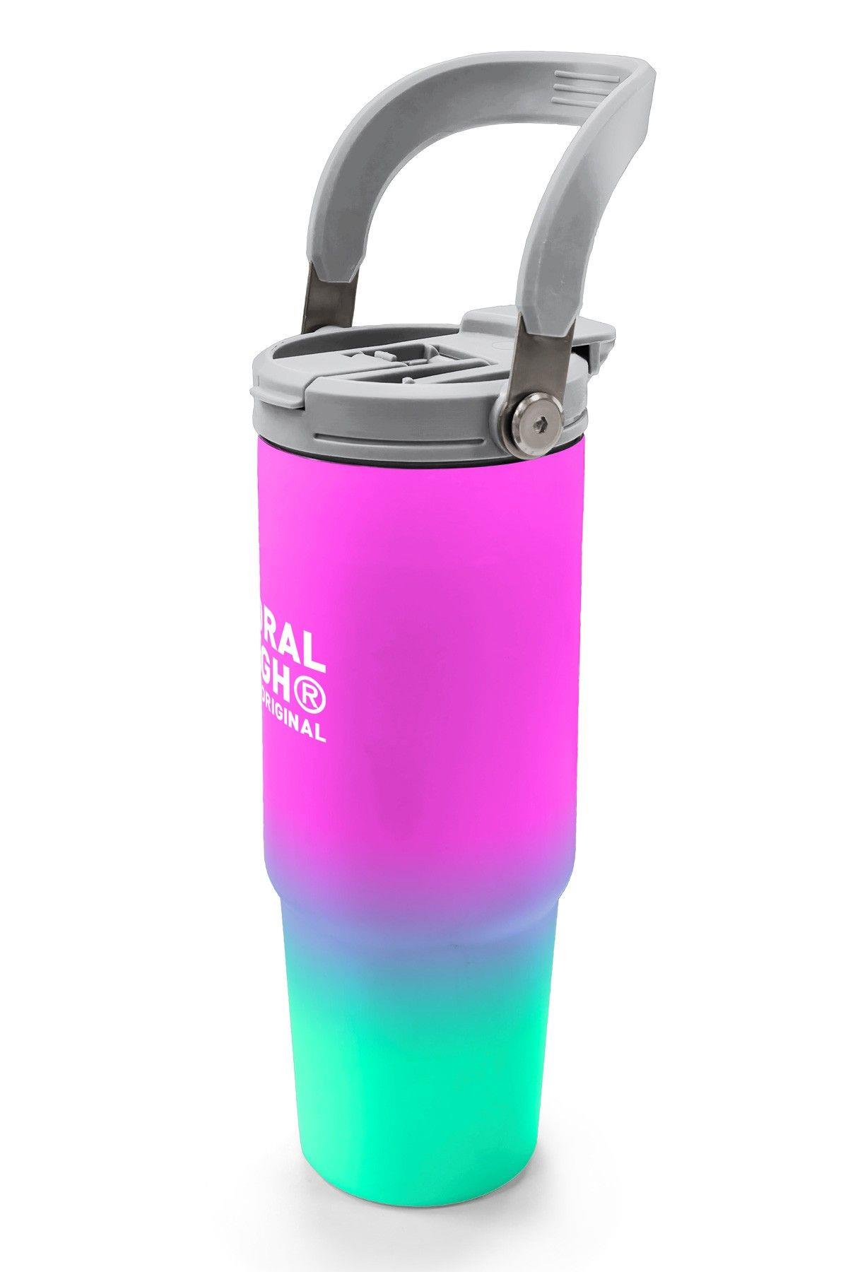 Coral High 900 ml Kız Çocuk Pembe Su Yeşili Renk Geçişli Çelik Termos /Matara - 38724
