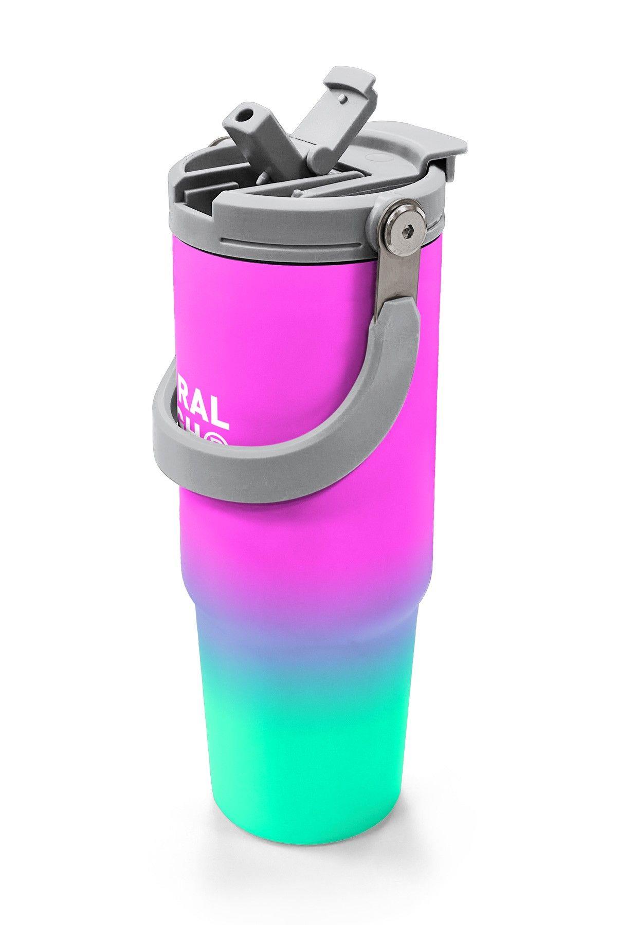 Coral High 900 ml Kız Çocuk Pembe Su Yeşili Renk Geçişli Çelik Termos /Matara - 38724