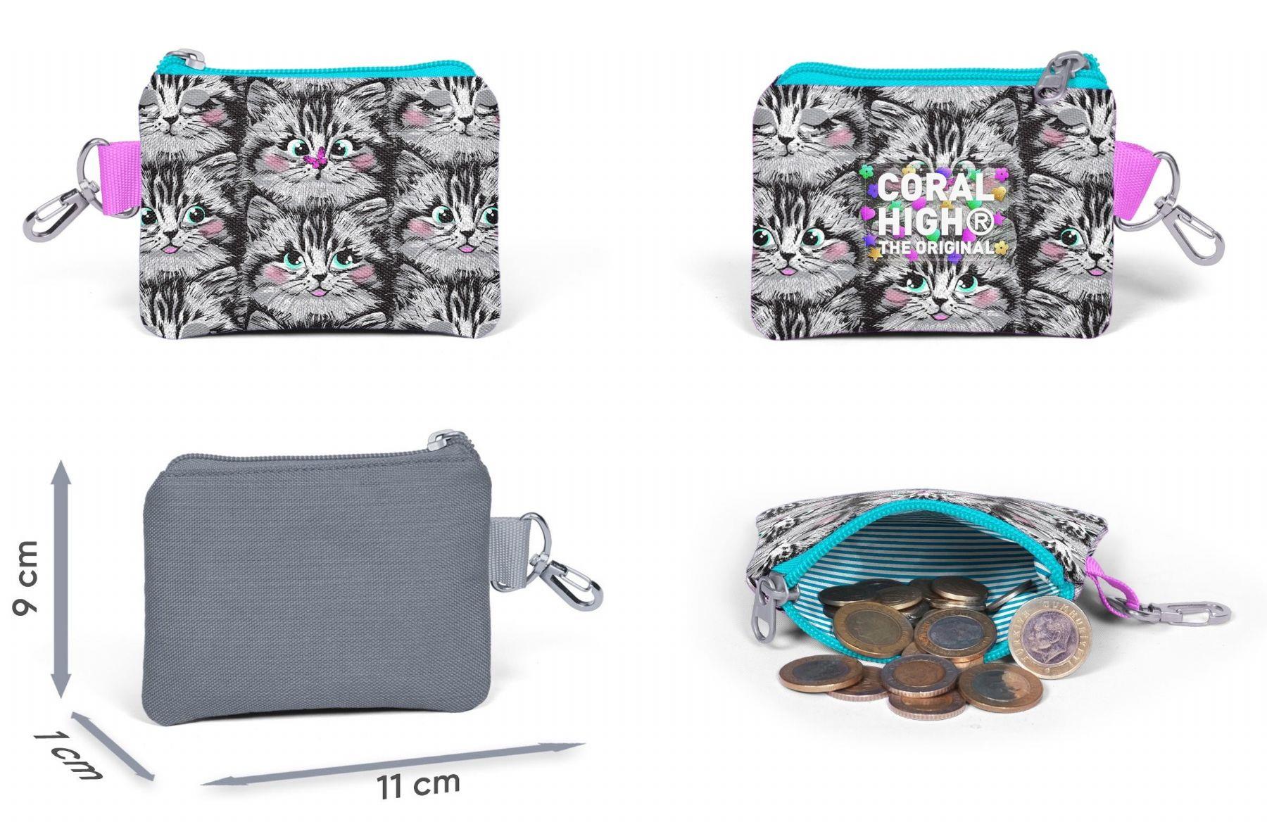 Coral High Beşli İlkokul/Ortaokul Çanta Seti - Gri Kedi - Kız Çocuk