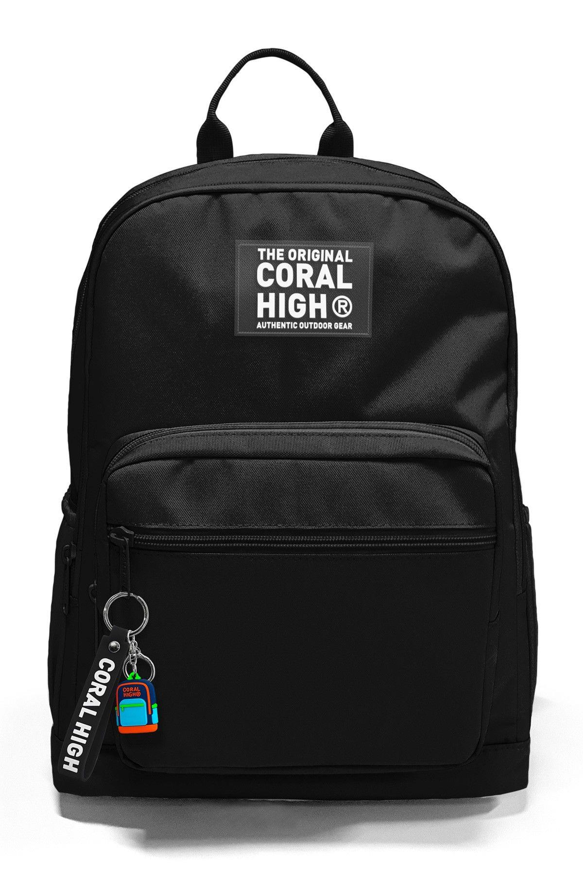 Coral High Dört Gözlü İlk ve Ortaokul Çantası - Erkek Çocuk Siyah Gri 33240