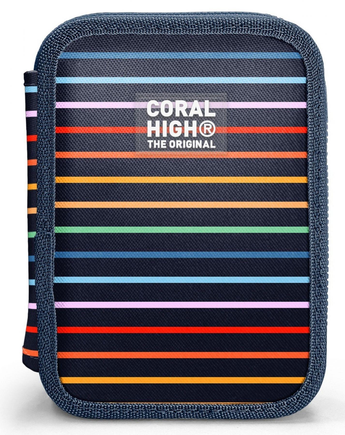 Coral High Erkek Çocuk Çok Renkli Çizgi Desenli Katlı Organizer Kalemlik (Kalem Kutusu) 31110