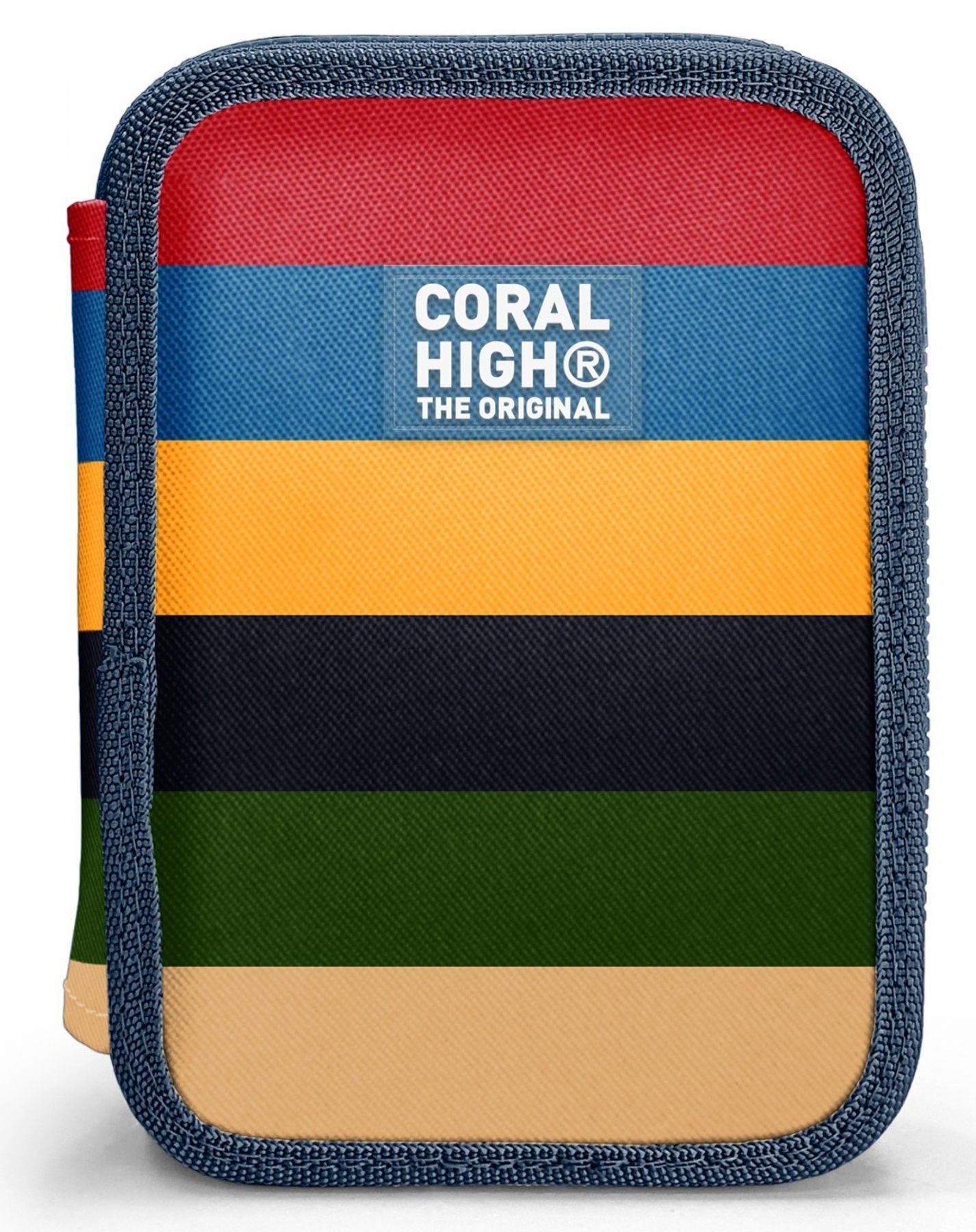 Coral High Erkek Çocuk Çok Renkli Çizgi Desenli Katlı Organizer Kalemlik (Kalem Kutusu) 31103