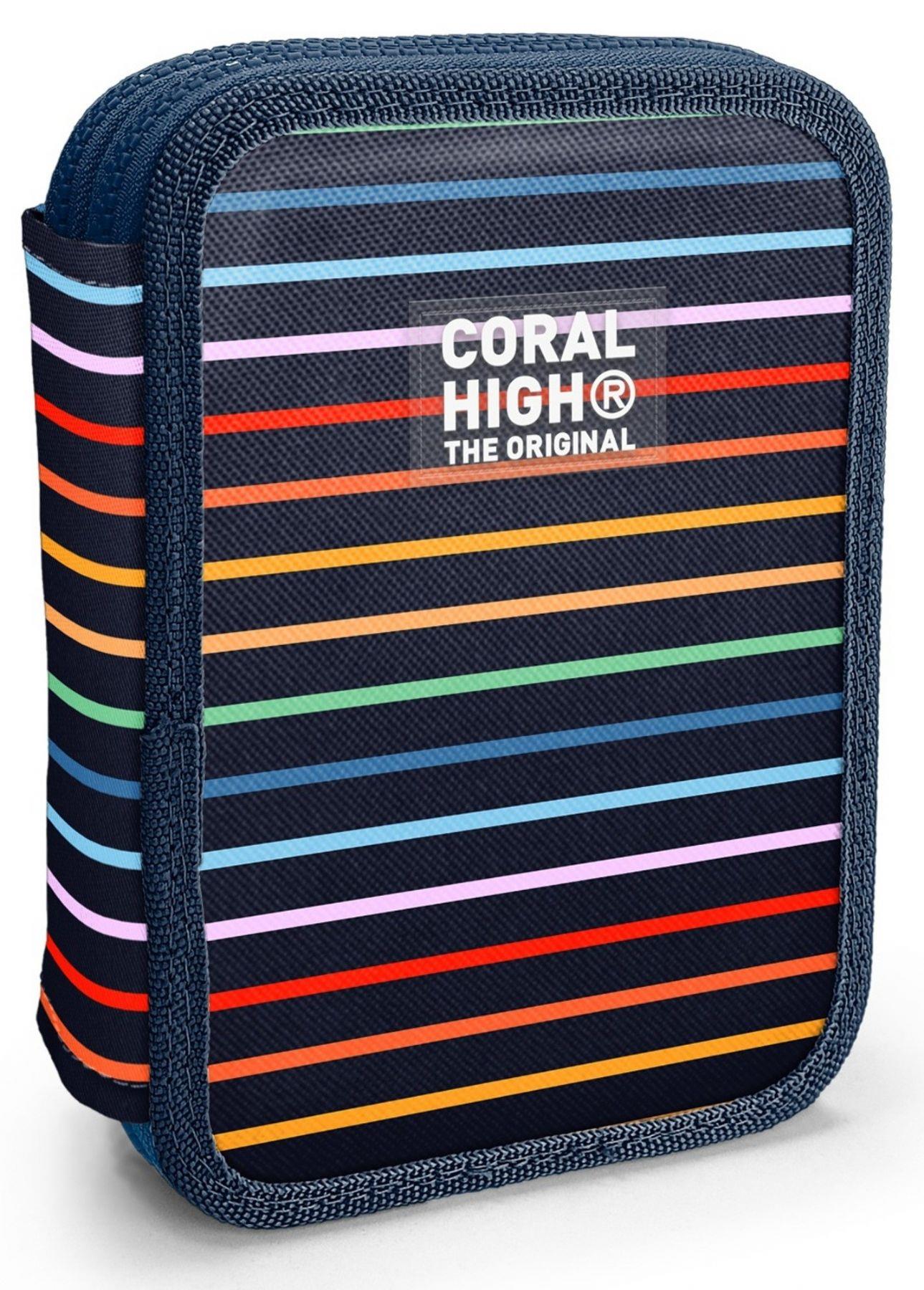 Coral High Erkek Çocuk Çok Renkli Çizgi Desenli Katlı Organizer Kalemlik (Kalem Kutusu) 31110