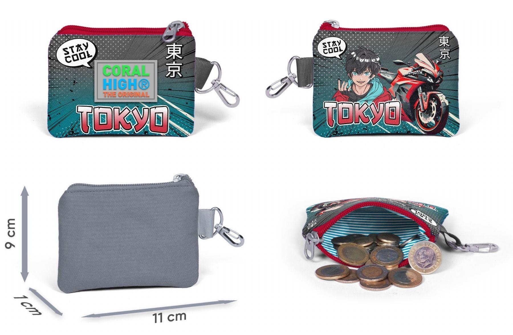 Coral High Erkek Çocuk Gri Nefti Anime Motorsiklet Desenli Beşli İlkokul Okul Çanta Seti