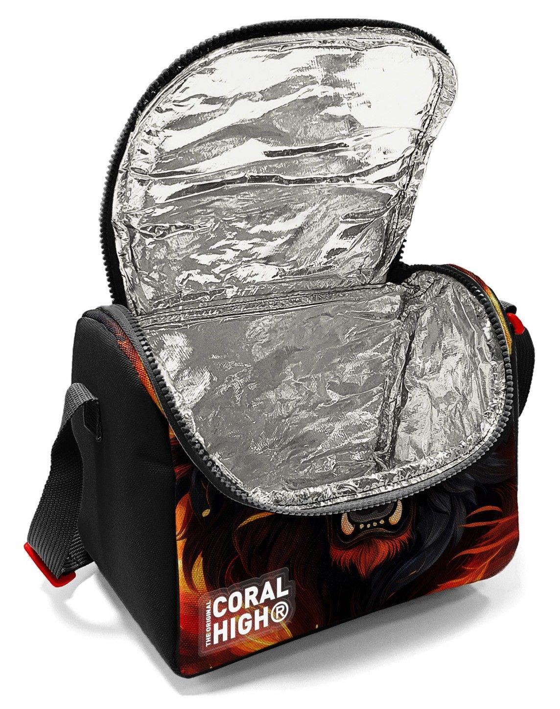 Coral High Erkek Çocuk İlkokul Beslenme Çantası, Siyah Kükreyen Aslan, Isı Yalıtımlı 22771