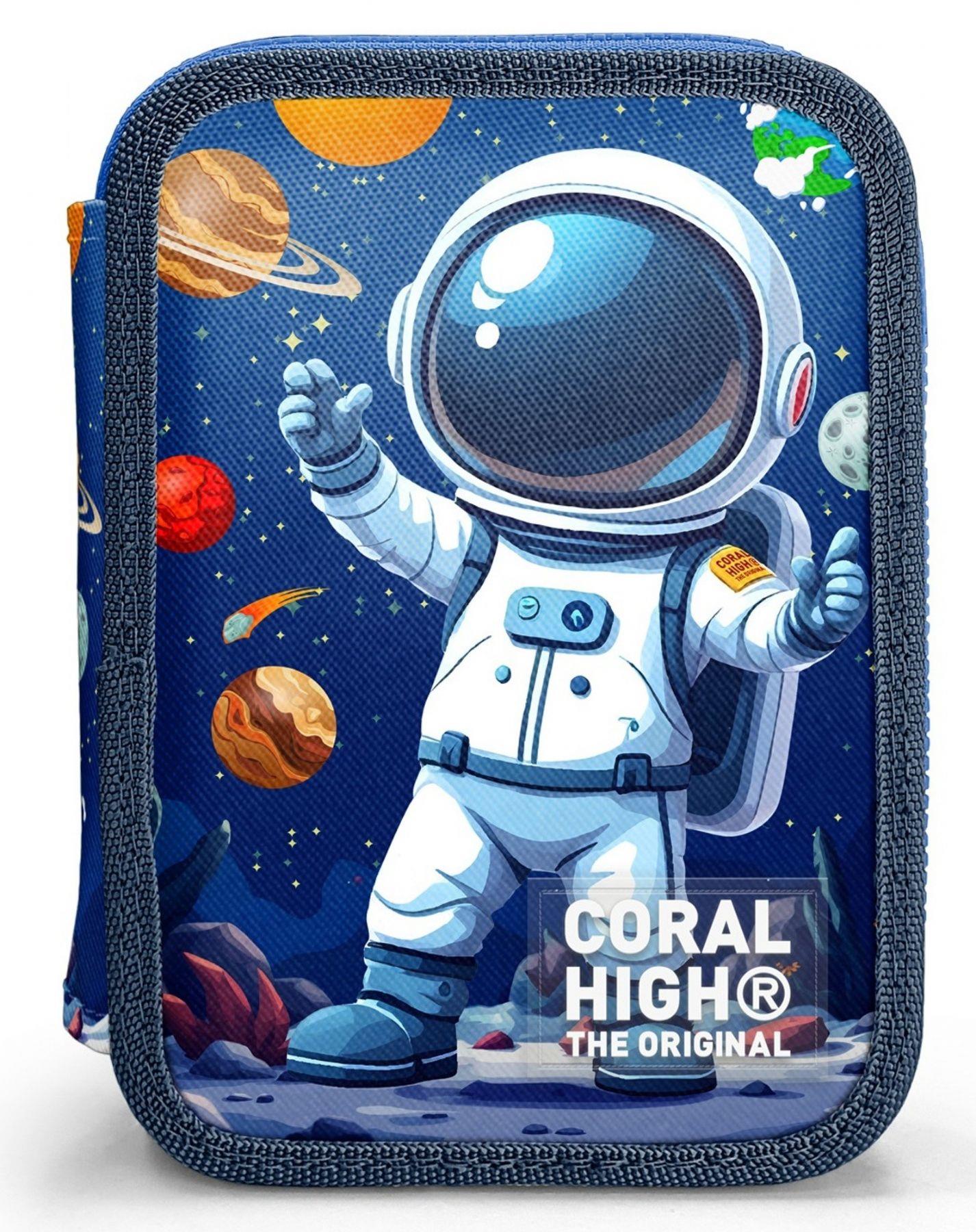 Coral High Erkek Çocuk Lacivert Beyaz Astronot Baskılı Katlı Organizer Kalemlik (Kalem Kutusu) 31116