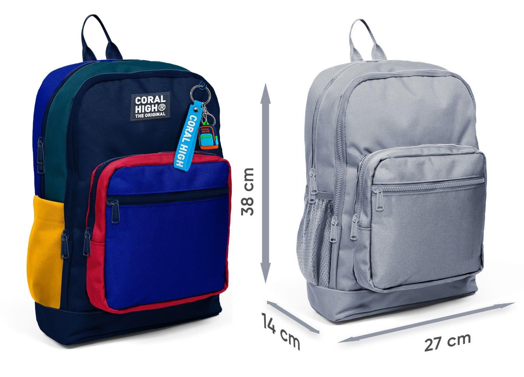 Coral High Erkek Çocuk Lacivert Çizgi Desenli İlkokul Sırt Çantası (Dört Bölme) 33222
