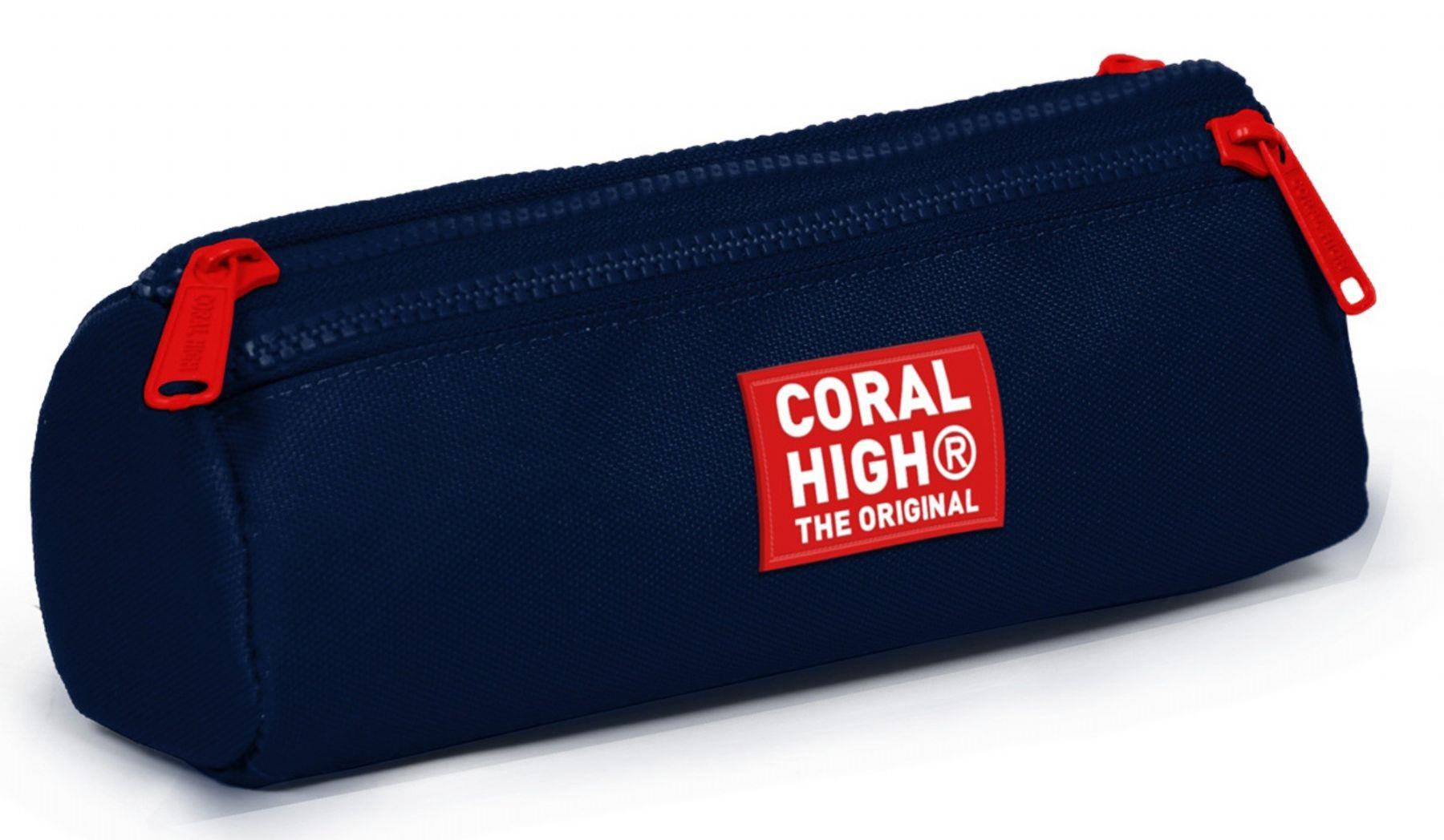 Coral High Erkek Çocuk Lacivert Kırmızı Little Dude Baskılı Üç Gözlü Okul Kalem Çantası 31019