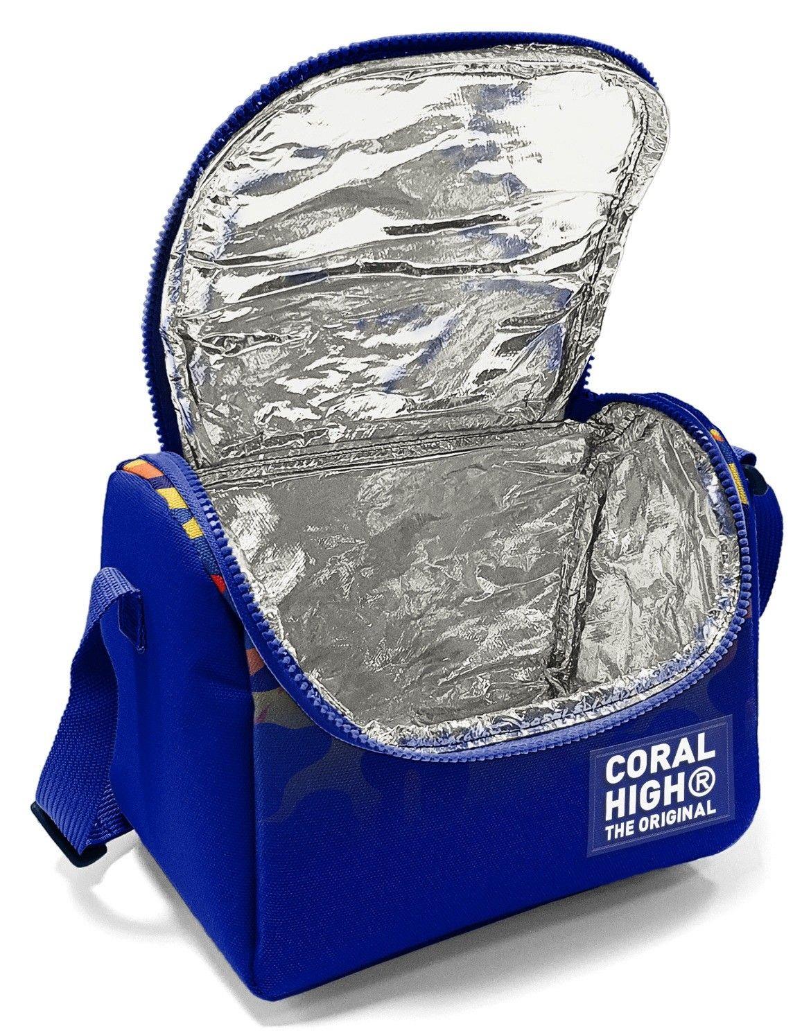 Coral High Erkek Çocuk Mavi Çok Renkli Kamuflaj Desenli Isı Yalıtımlı Beslenme Çantası 37139