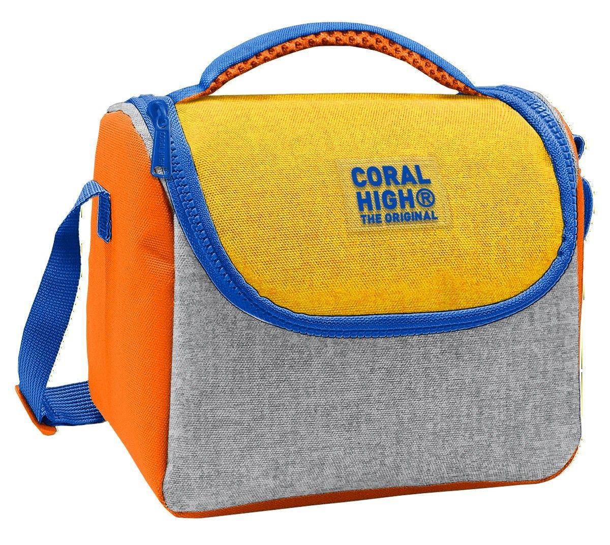 Coral High Erkek Çocuk Mavi Gri Turuncu Çizgi Desenli Isı Yalıtımlı Beslenme Çantası 37121