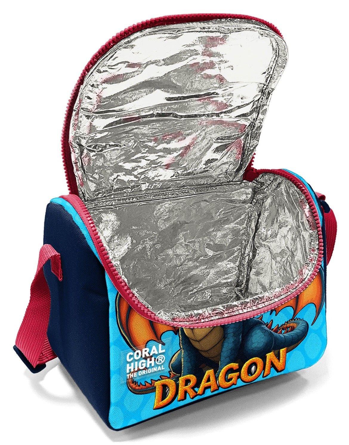 Coral High Erkek Çocuk Mavi Sarı Dragon Desenli Isı Yalıtımlı Beslenme Çantası 37113