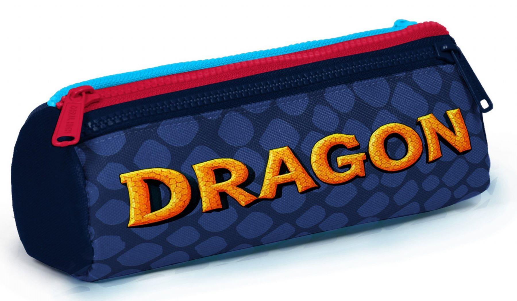Coral High Erkek Çocuk Mavi Sarı Dragon Desenli Üç Gözlü Okul Kalem Çantası 31013