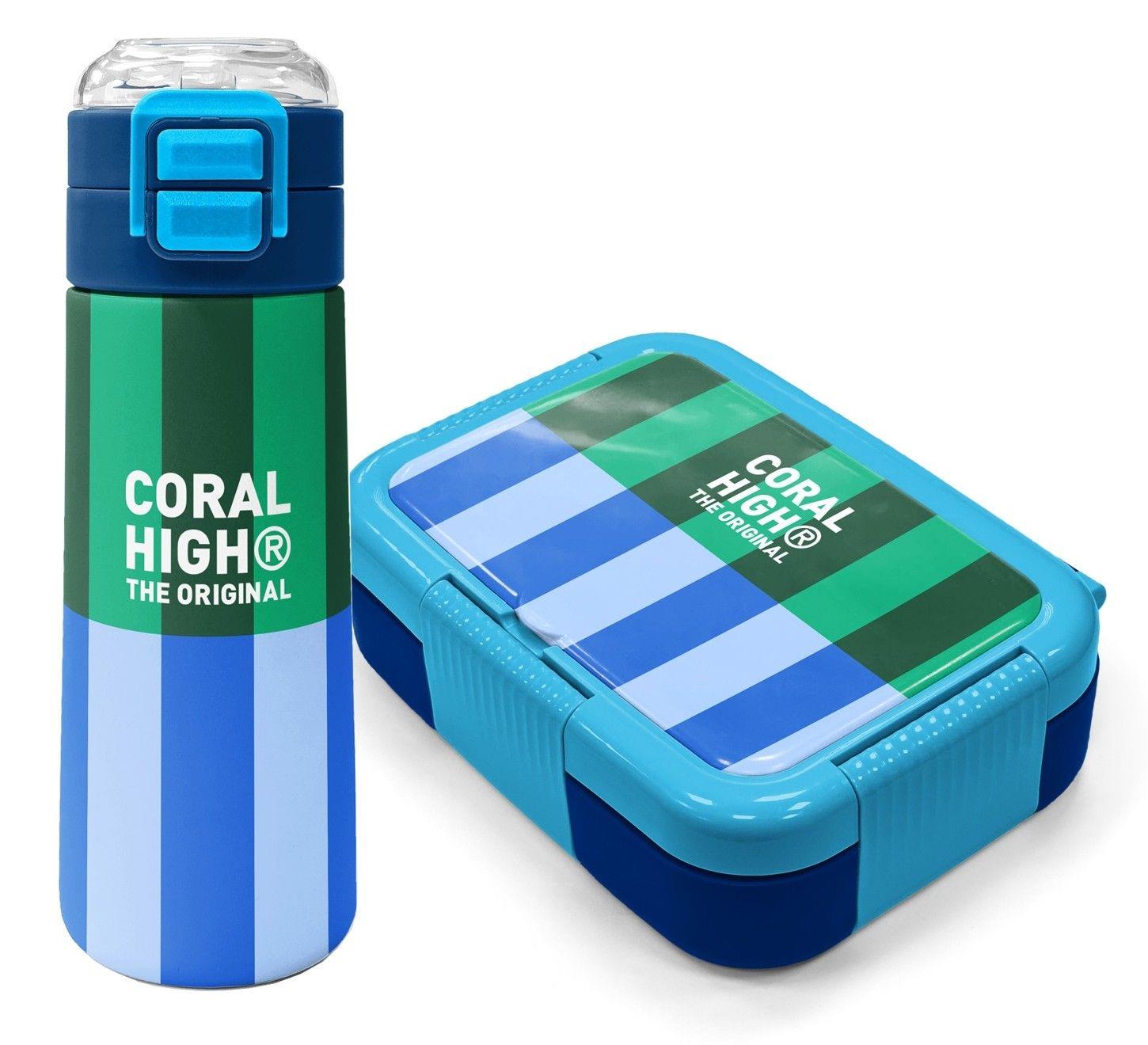 Coral High Erkek Çocuk Mavi Yeşil Çizgi Desenli İlkokul Sırt Çantası (Dört Bölme) 33211