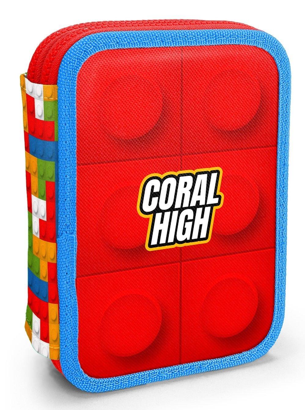 Coral High Erkek Çocuk Organizer Kalemlik/Kalem Çantası - Kırmızı Yapı Blokları 11157