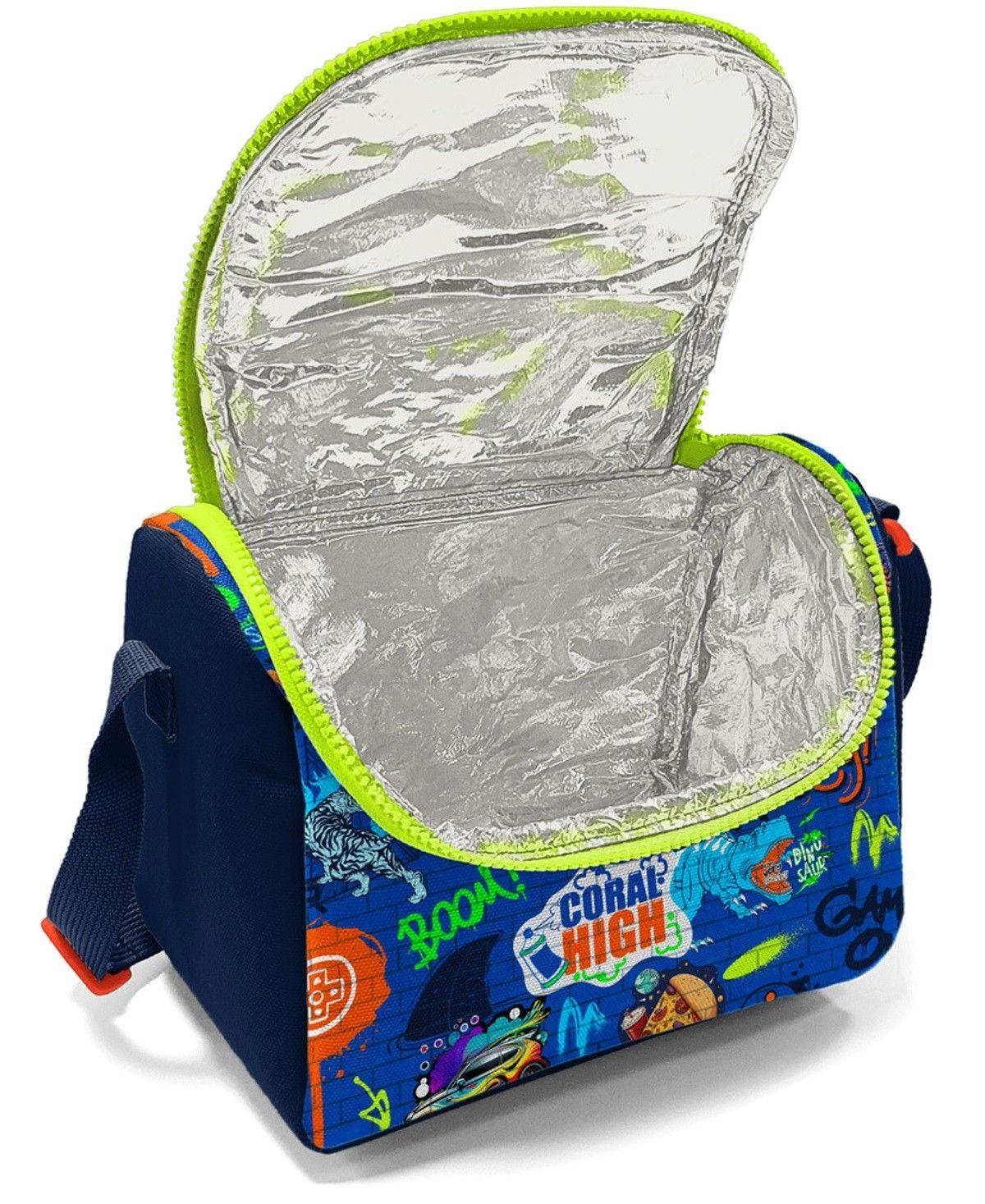 Coral High Erkek Çocuk Saks Grafiti Desenli İlkokul Okul Çanta Seti ve Bel Çantası