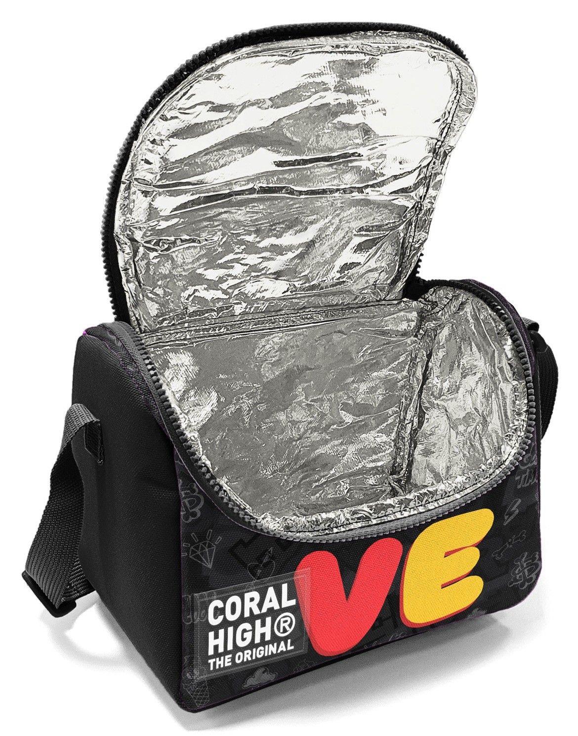 Coral High Erkek Çocuk Siyah Çok Renkli Love Baskılı Isı Yalıtımlı Beslenme Çantası 37130