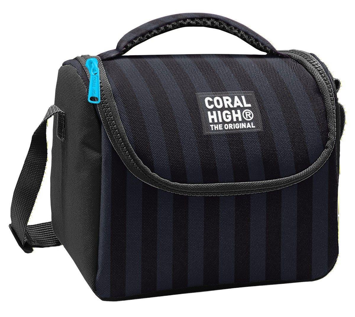 Coral High Erkek Çocuk Siyah Gri Çizgi Desenli Isı Yalıtımlı Beslenme Çantası 37118