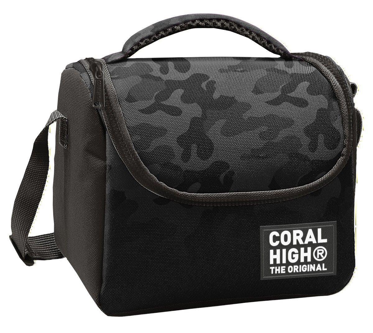 Coral High Erkek Çocuk Siyah Gri Kamuflaj Desenli Isı Yalıtımlı Beslenme Çantası 37138