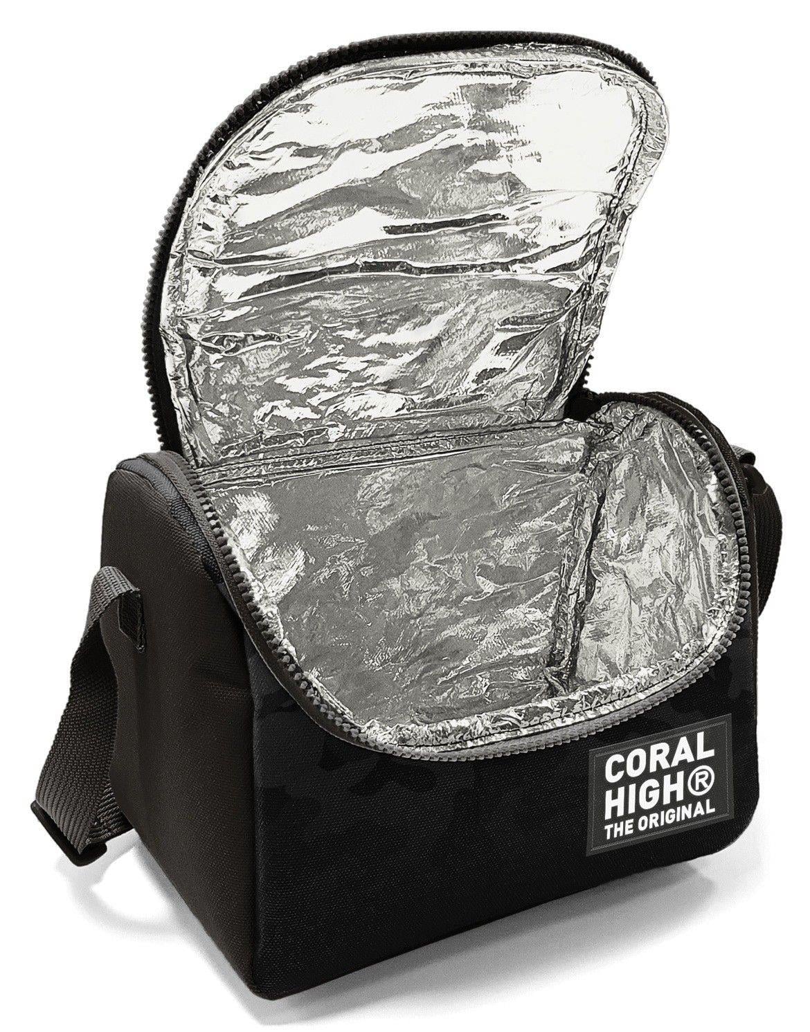 Coral High Erkek Çocuk Siyah Gri Kamuflaj Desenli Isı Yalıtımlı Beslenme Çantası 37138