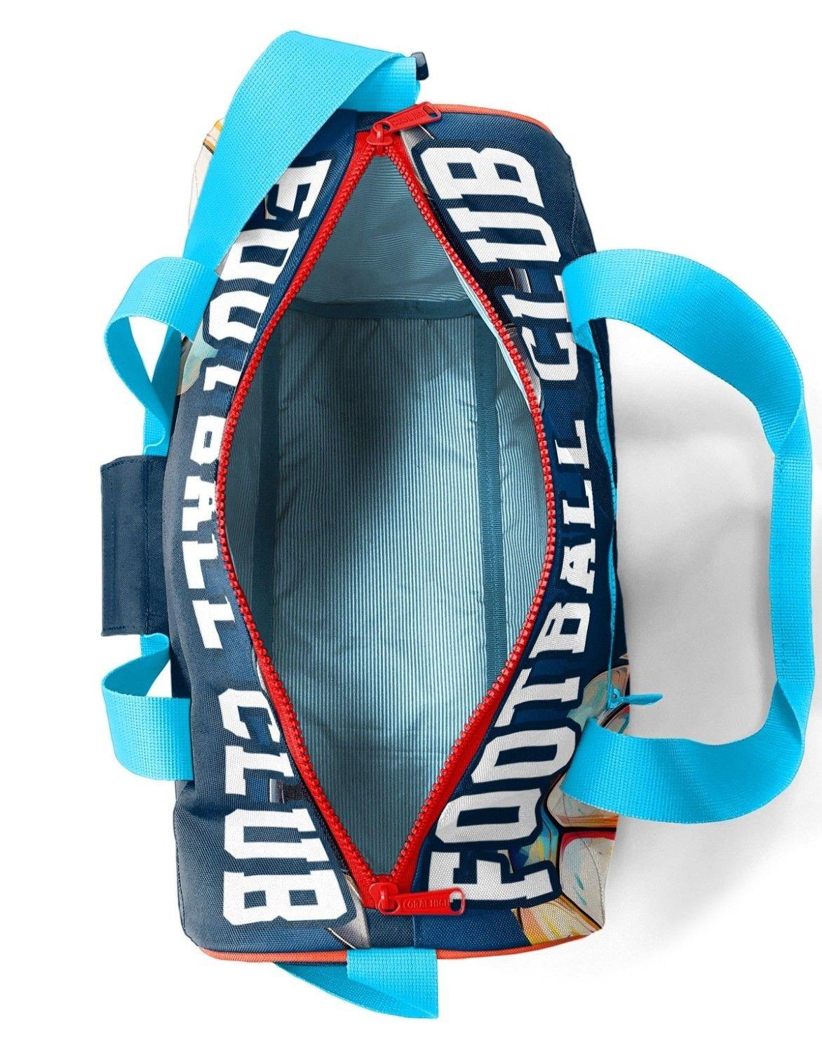 Coral High Erkek Çocuk Spor ve Seyahat Çantası - Lacivert Yeşil Futbol Desenli - 27525