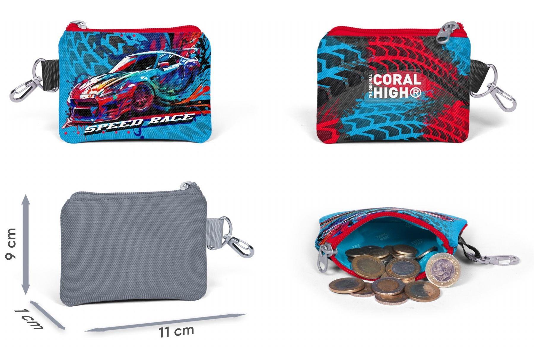 Coral High Gri Mavi Yarış Arabası Desenli Erkek Çocuk Beşli Okul Çanta Seti - İlkokul İçin Uygun