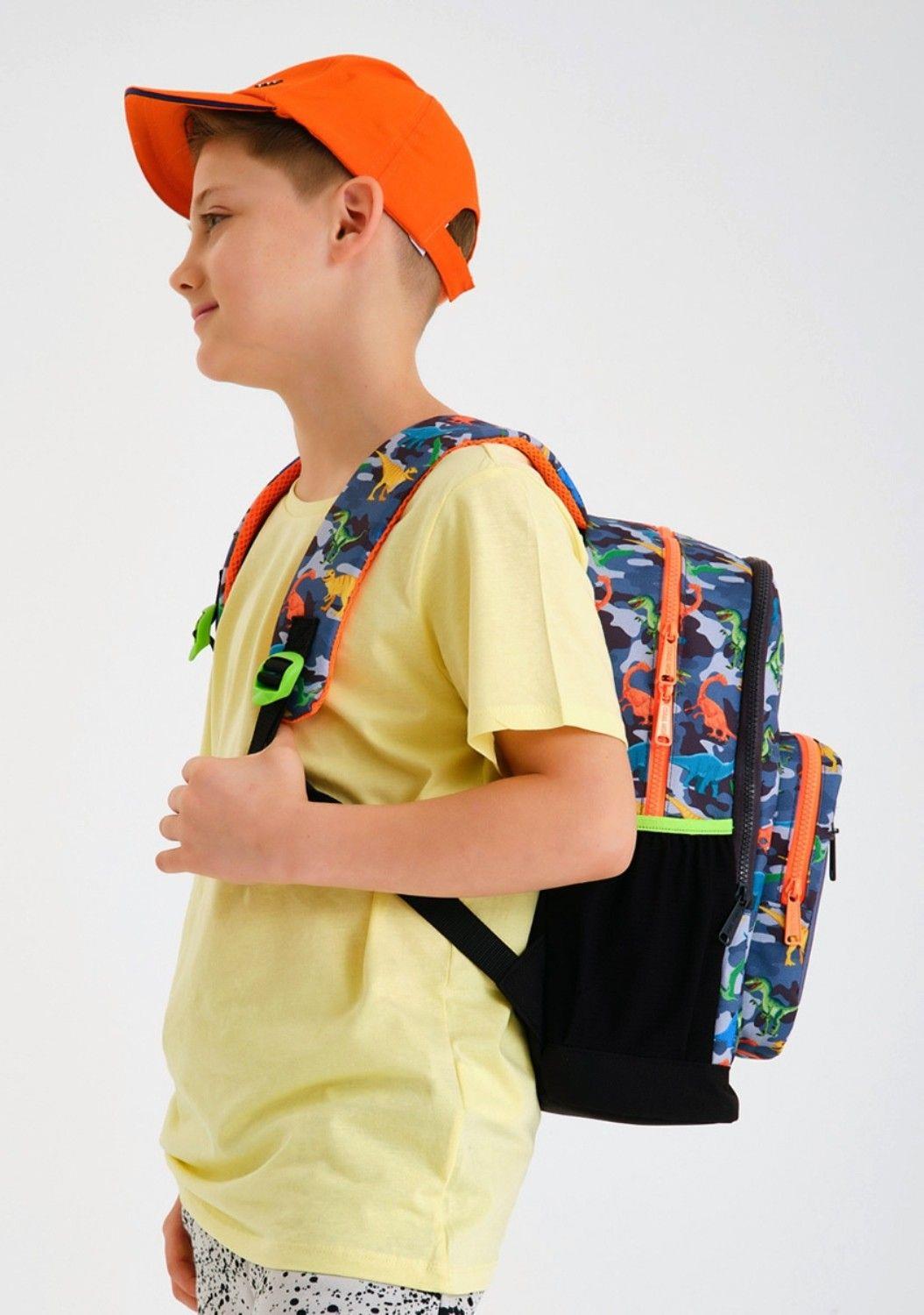 Coral High Gri Yeşil Dinazor İlkokul Sırt Çantası ve Kalemlik Seti - Erkek Çocuk