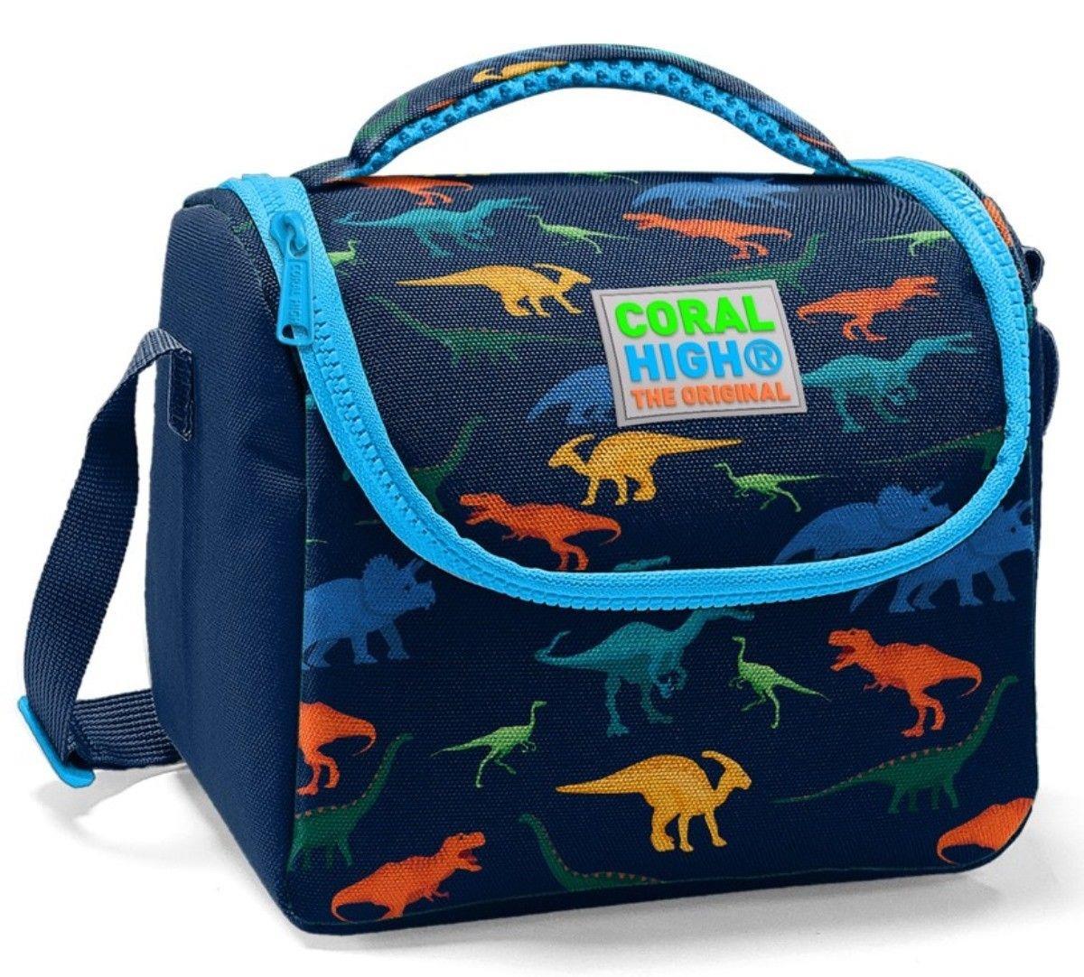 Coral High İlkokul Sırt Çantası ve Beslenme Çantası Seti - Mavi Dinazor Erkek Çocuk