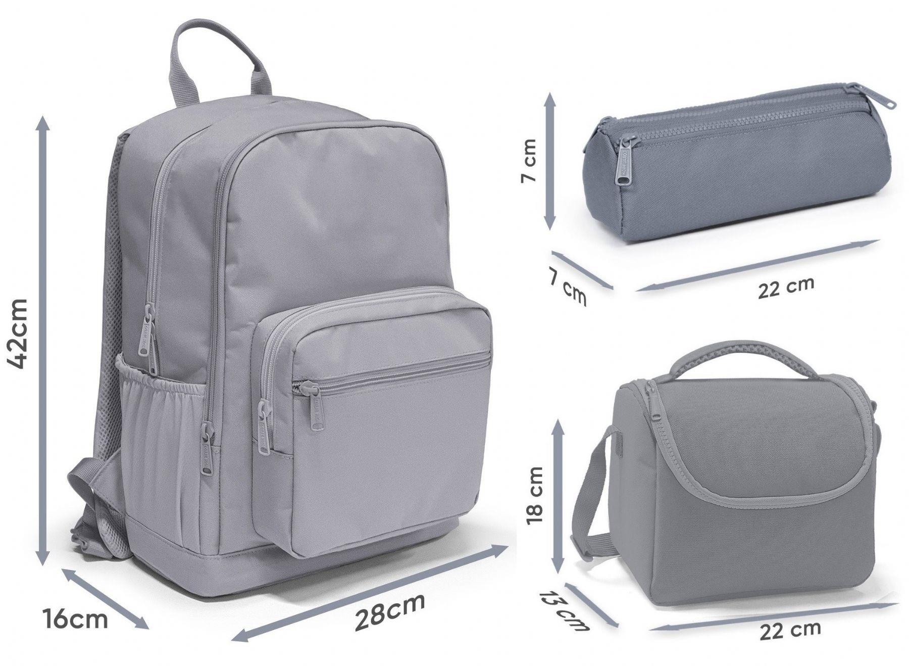 Coral High İlkokul ve Ortaokul Okul Çanta Üçlüsü - Kız Çocuk, Siyah Beyaz Damalı