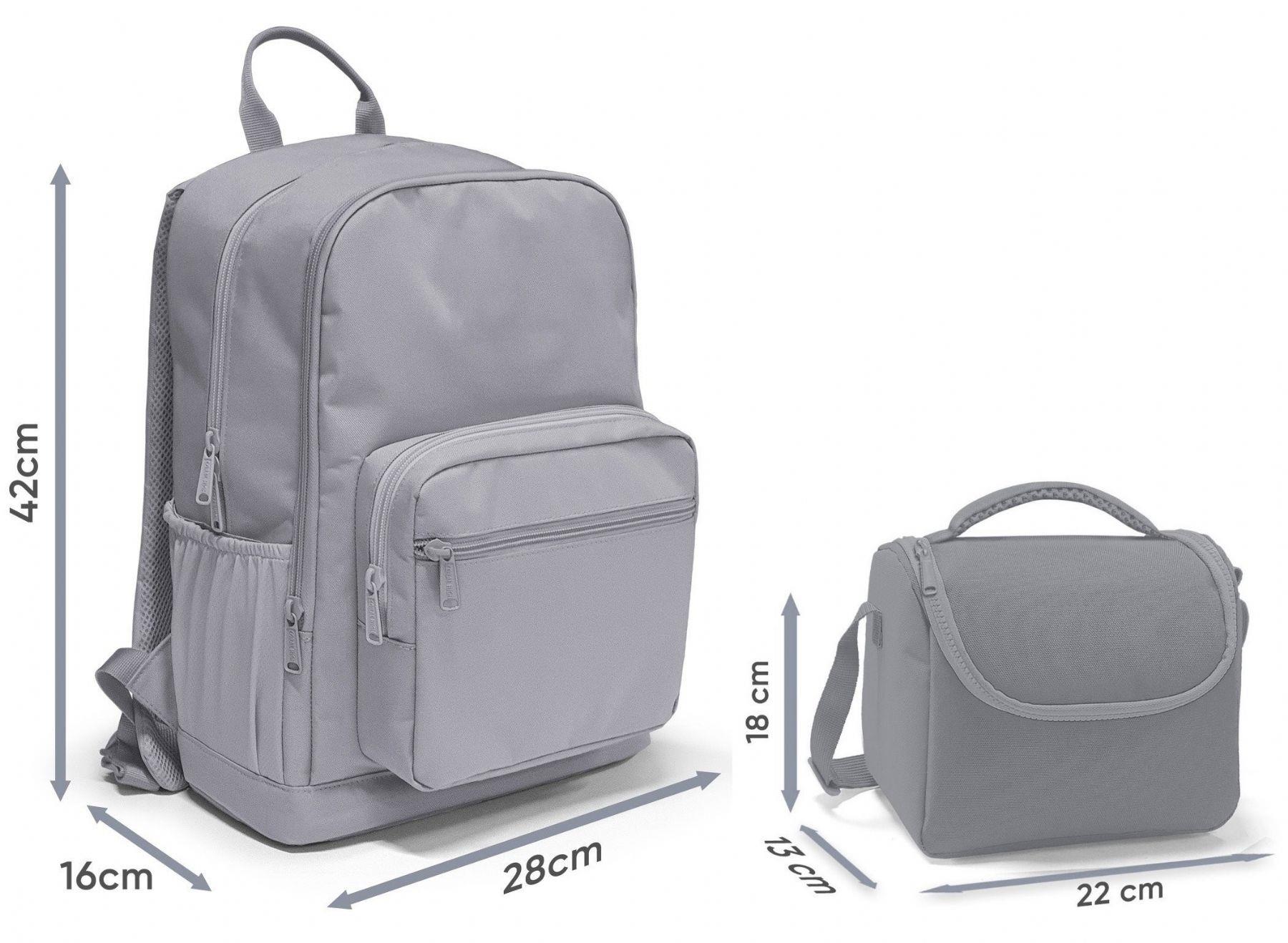 Coral High İlkokul ve Ortaokul Sırt Çantası ve Beslenme Seti - Erkek Çocuklar İçin Siyah Turkuaz Çizgili