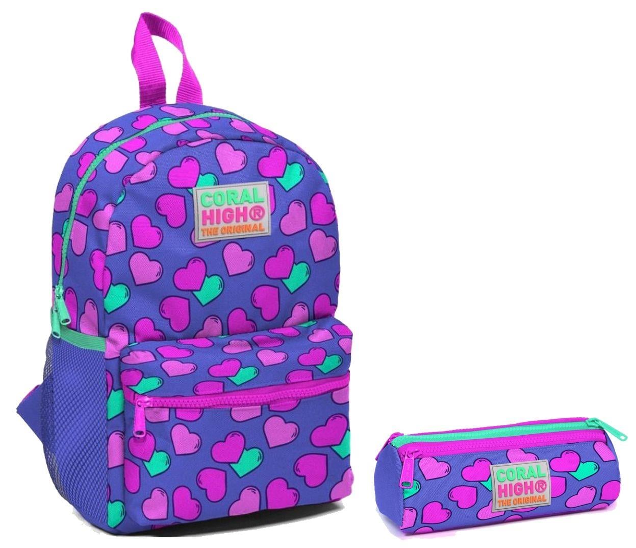 Coral High Kalpler Baskılı Kız Çocuk Yuva Ve Anaokulu Çanta Seti