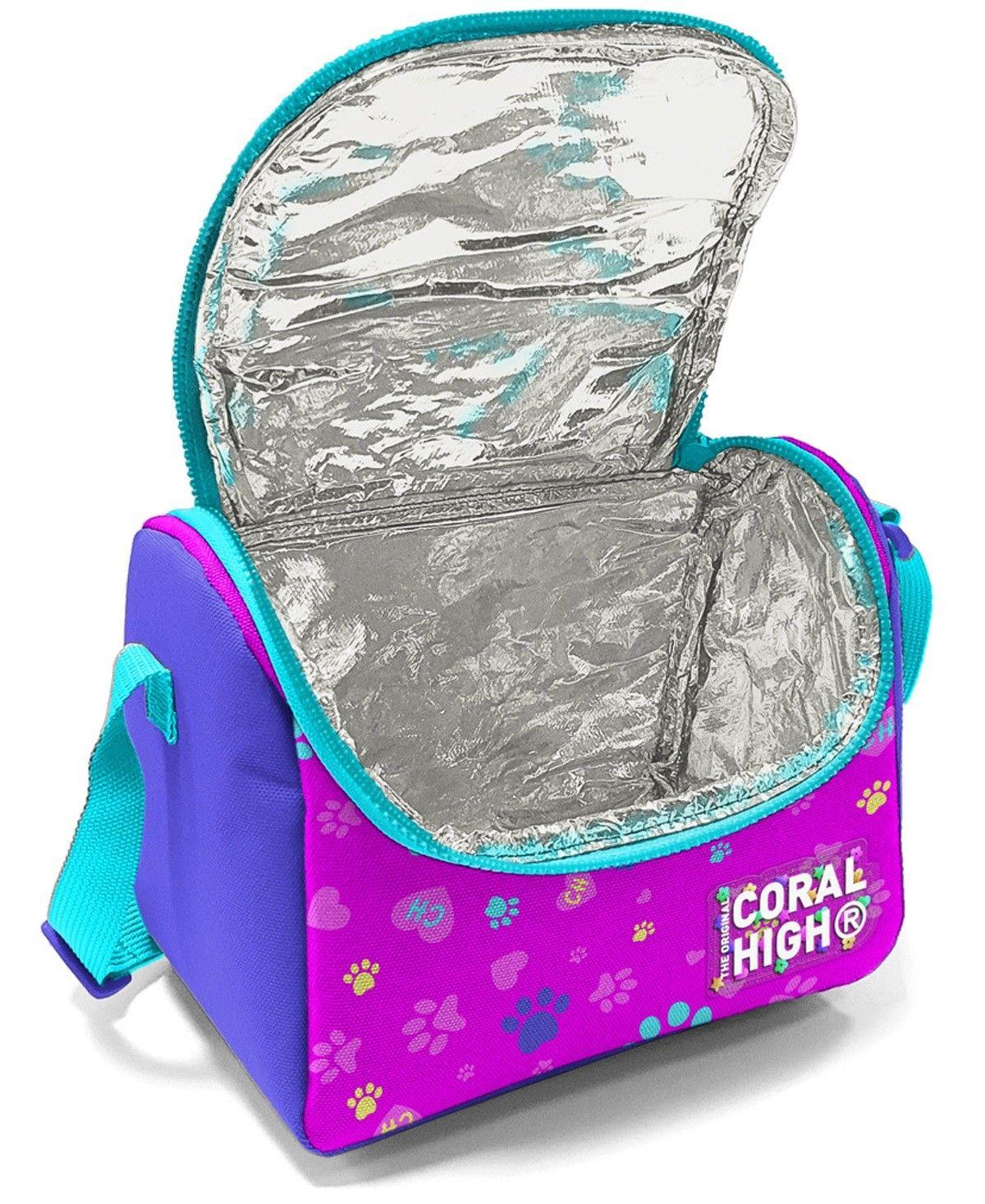 Coral High Kedi Köpek Desenli Kız Çocuk Beşli Okul Çanta Seti - İlkokul İçin Uygun