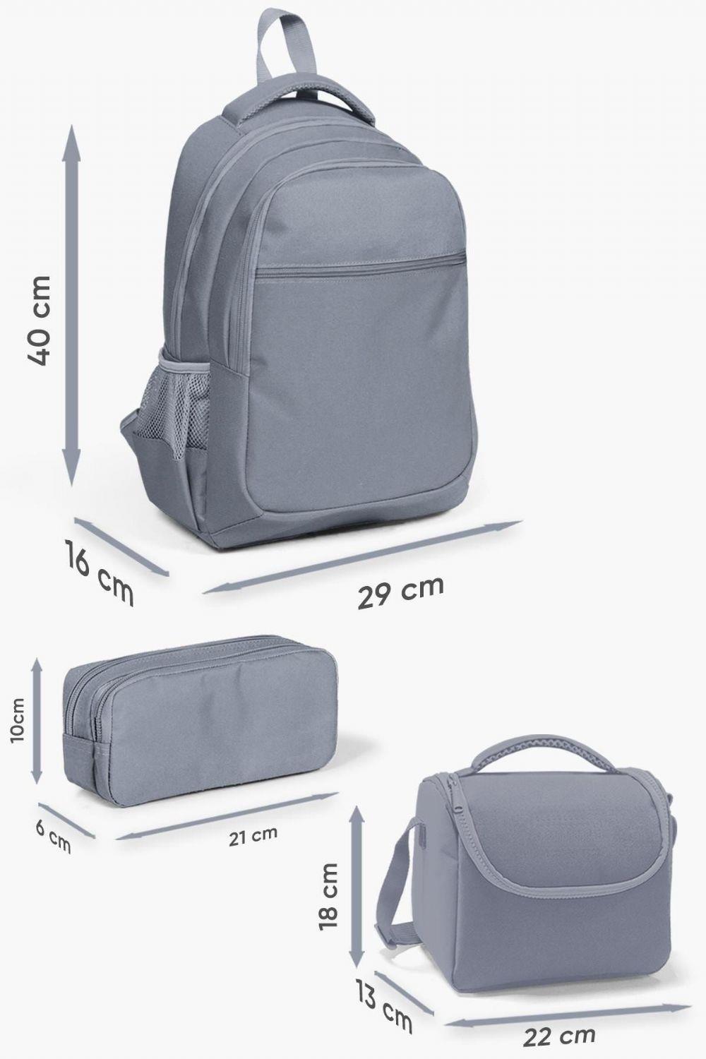 Coral High Kids Açık Pembe Mavi Kaplumbağa Desenli 3lü Okul Çanta Seti - Kız Çocuk