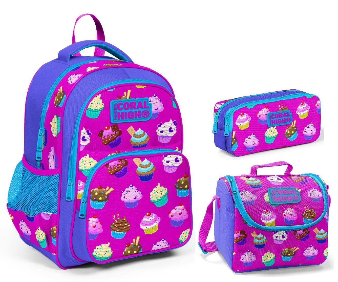 Coral High Kids Cupcake Çocuk İlkokul Çanta Seti - Kız Çocuk