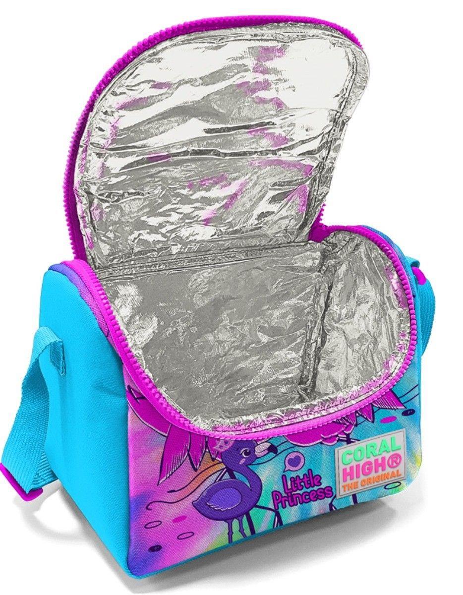 Coral High Kids Mavi Pembe Flamingo Desenli USB'li 3lü Okul Çanta Seti - Kız Çocuk
