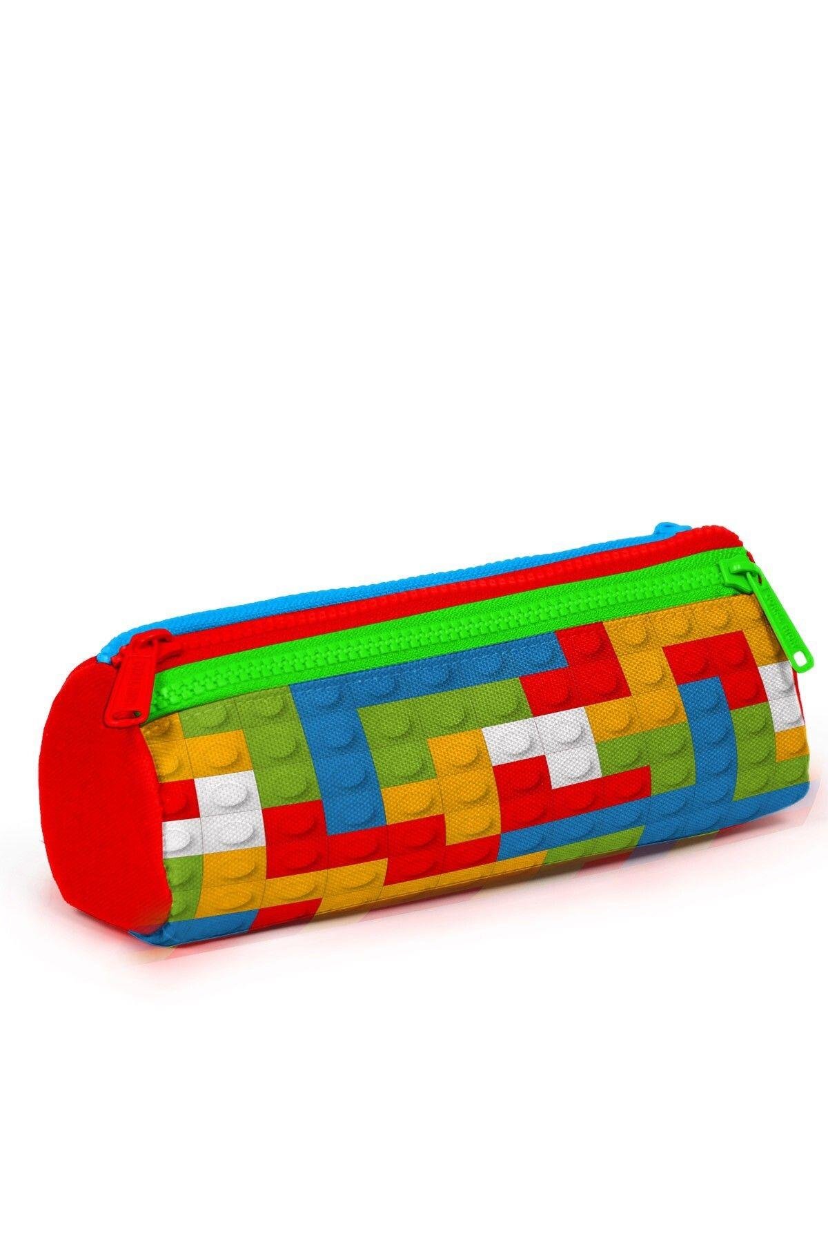 Coral High Kids Renkli Blok Desenli 3'lü Okul Çanta Seti SET0123775 - Erkek