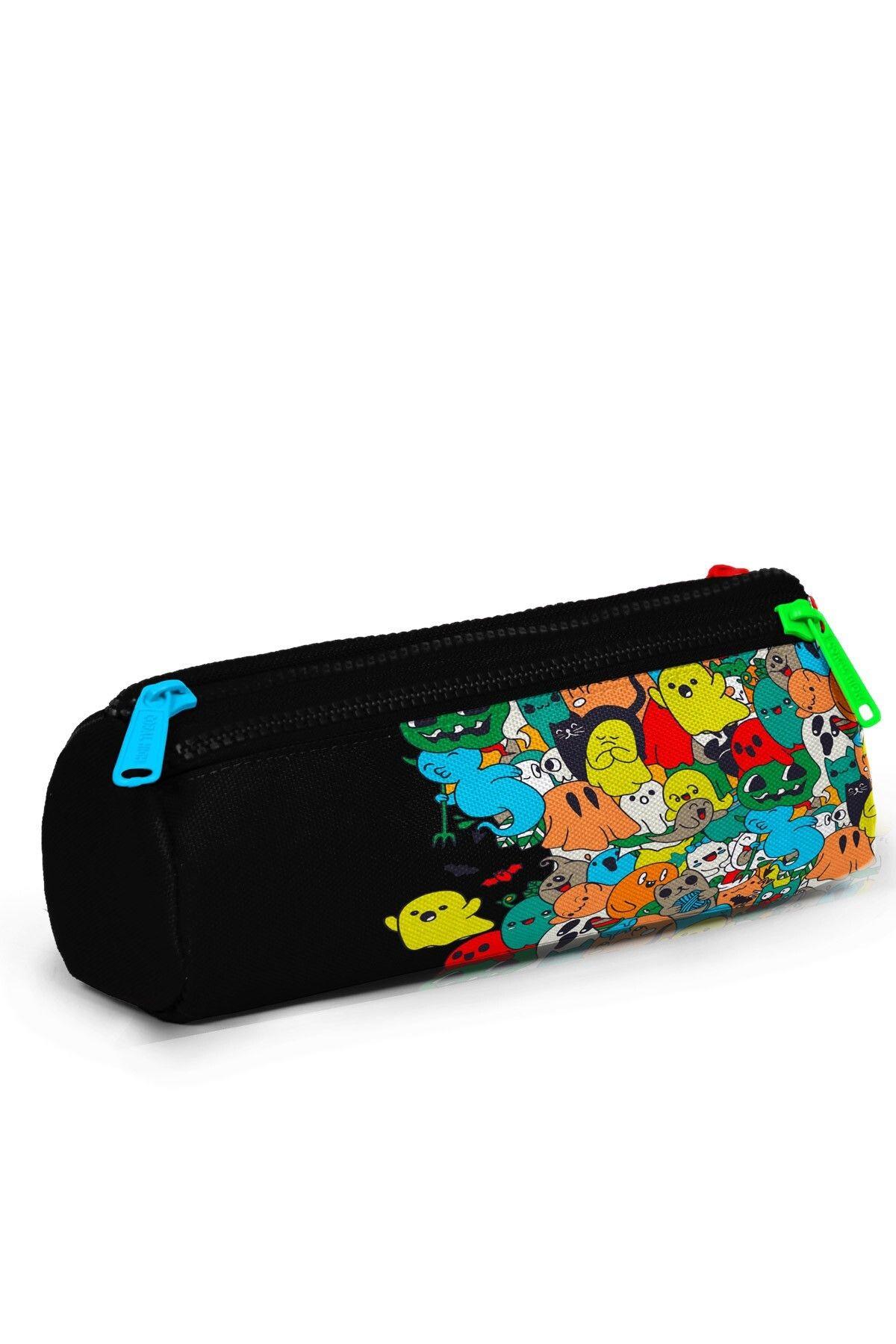 Coral High Kids Siyah Karikatür Desenli 3'lü Okul Çanta Seti SET0123774 - Erkek