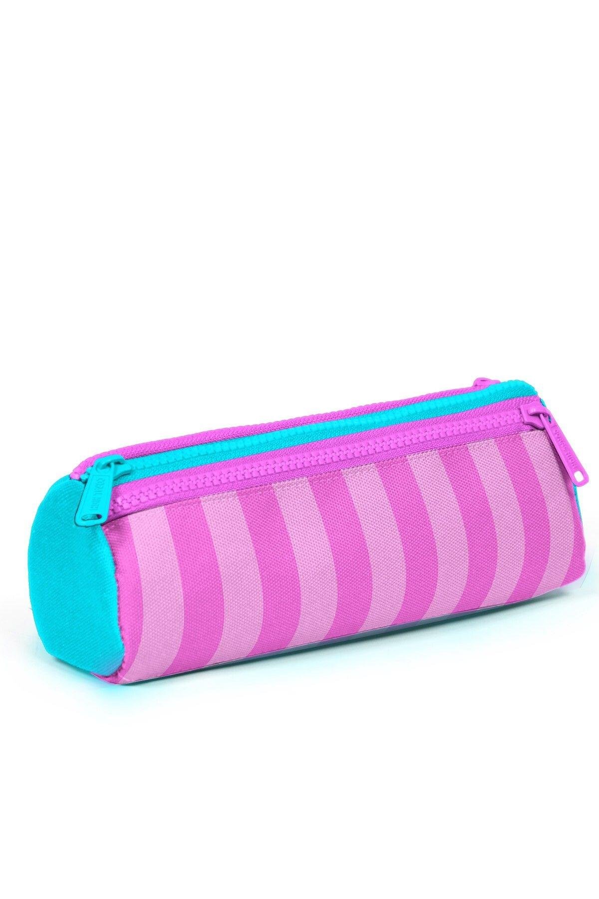 Coral High Kids Turkuaz Pembe Çizgili 3'lü Okul Çanta Seti SET0123771 - Kız