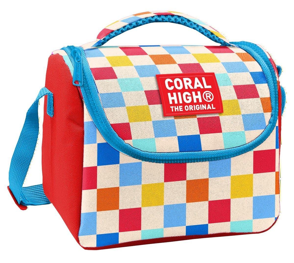 Coral High Kız Çocuk Kırmızı Çok Renkli Dama Desenli Isı Yalıtımlı Beslenme Çantası 37125