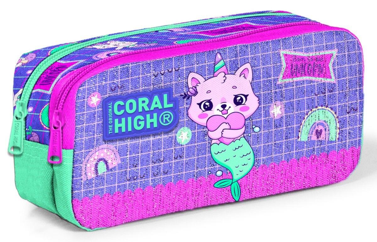 Coral High Kız Çocuk Lavanta Su Yeşili Unicorn Üçlü İlkokul Okul Çanta Seti