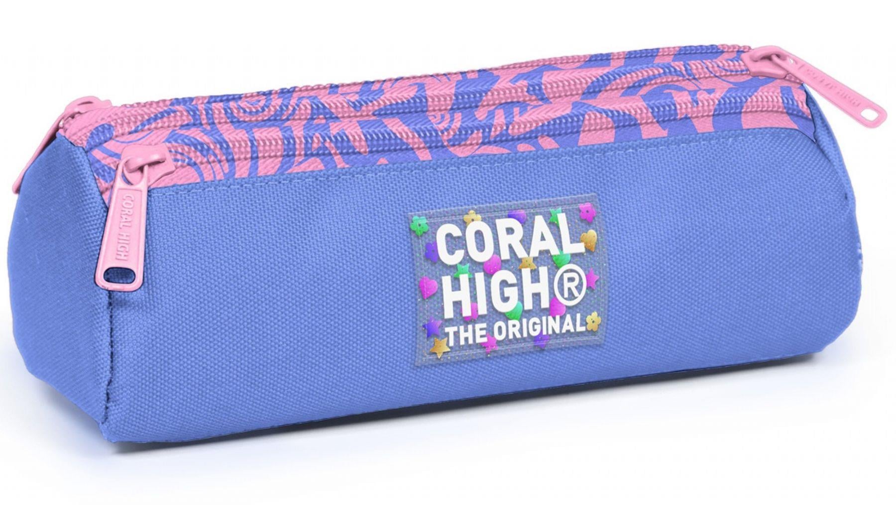 Coral High Kız Çocuk Mor Dalga Desenli Üç Gözlü Okul Kalem Çantası 31027