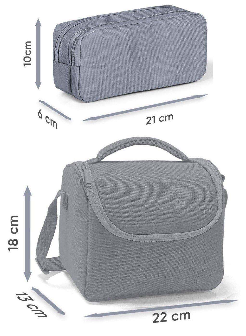 Coral High Kız Çocuk Mor Pembe Dondurma Unicorn Thermo Beslenme Çantası ve İki Bölmeli Kalemlik Seti