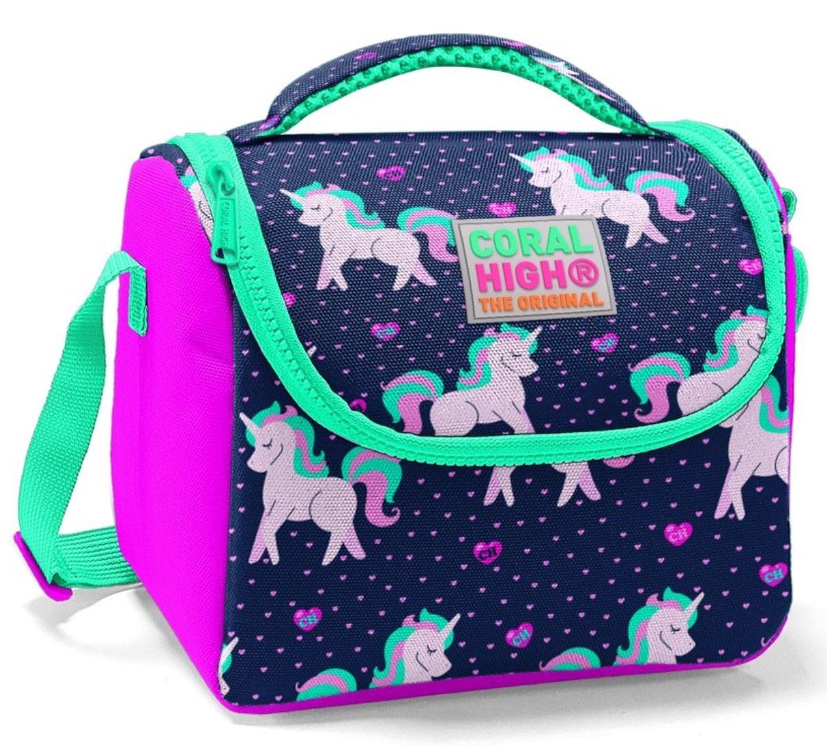 Coral High Kız Çocuk Mor Pembe Unicorn Okul Beslenme Çantası - Isı