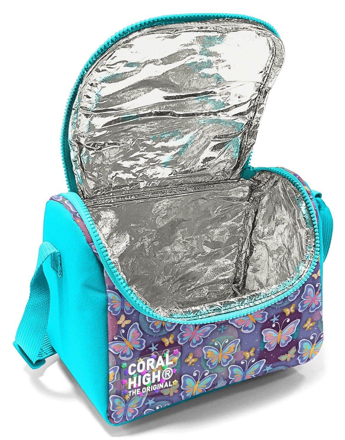 Coral High Kız Çocuk Pastel Renkli Kelebek Desenli Isı Yalıtımlı Beslenme Çantası 37106