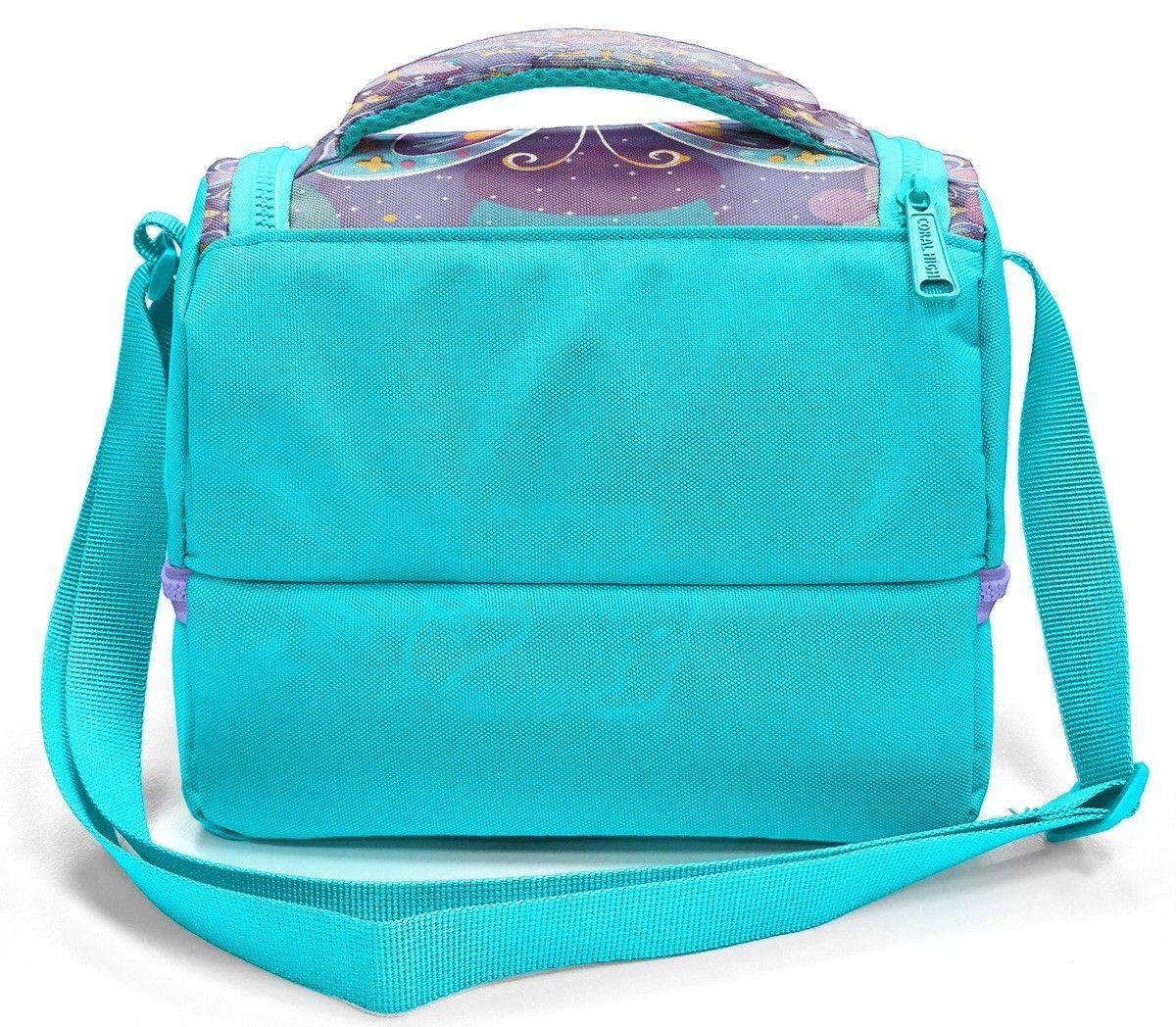 Coral High Kız Çocuk Pastel Renkli Kelebek Desenli İki Katlı Okul Beslenme Çantası 37203