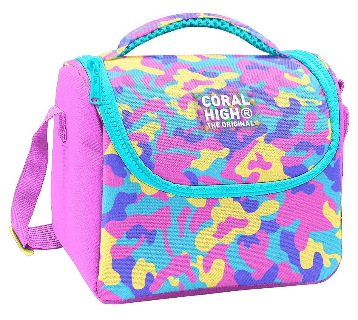 Coral High Kız Çocuk Pembe Sarı Kamuflaj Isı Yalıtımlı Beslenme Çantası 37101