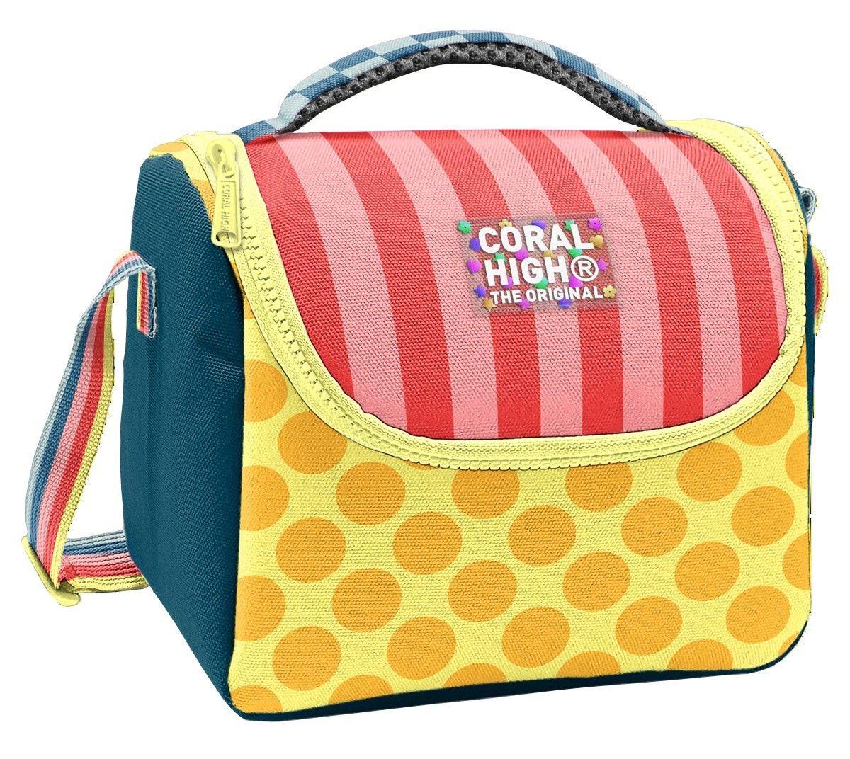 Coral High Kız Çocuk Sarı Pembe Yeşil Puantiyeli Isı Yalıtımlı Beslenme Çantası 37104